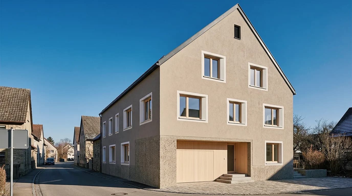 Maison de village au bord de la rue – Visualisation