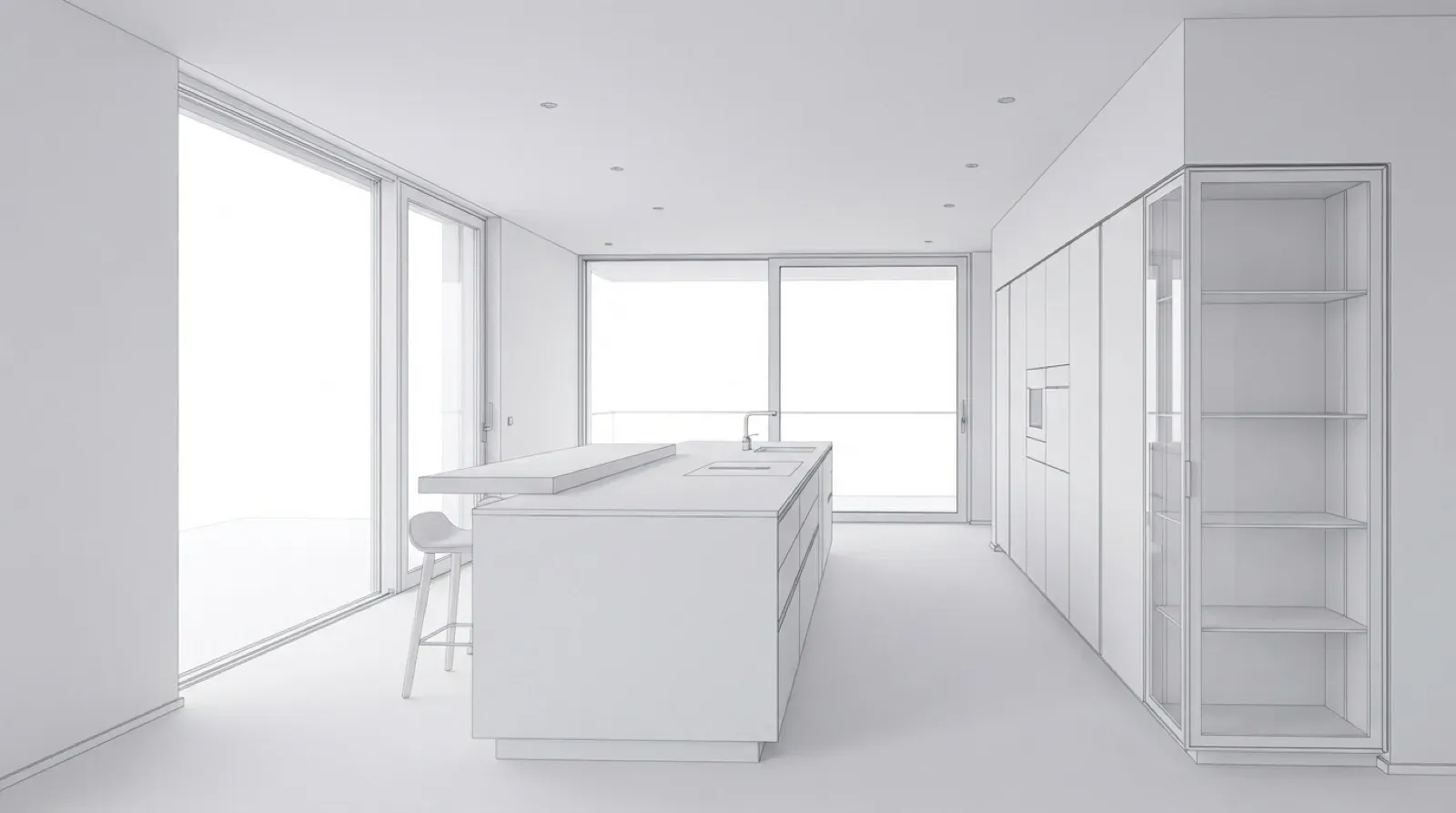 Dalla progettazione della cucina – Modello bianco